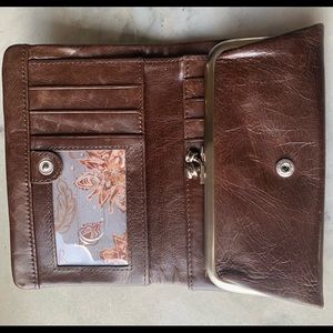 HOBO wallet distressed brown leather